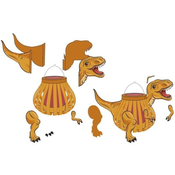 Laternen-Bastelset T-Rex inkl. LED-Licht