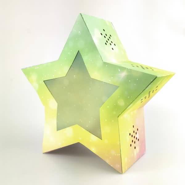Laternen-Bastelset Twinkle Star 300g/qm 19,3x18,3x8cm blau