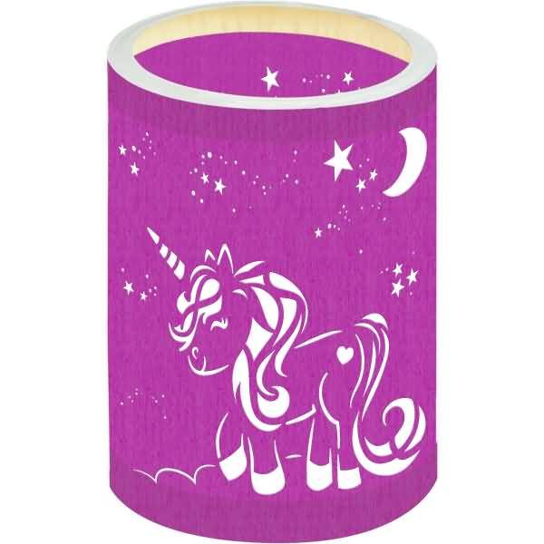 Laternen-Bastelset Einhorn DMxH 15,3x20cm farbig sortiert (rosa) VE=20 Stück