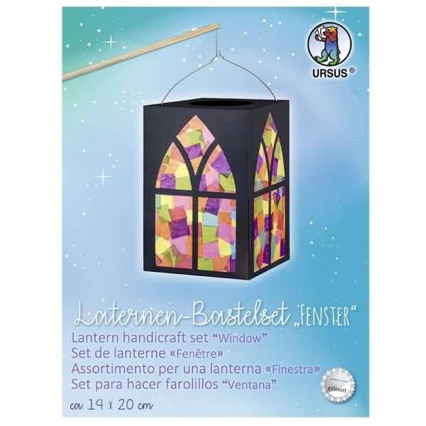Laternen-Bastelset Fenster 300g/qm 14x20cm schwarz
