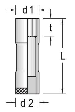 Steckschlüsseleinsatz DIN3124 ISO2725-1 1/2Zoll SW 11mm 6KT UD-Profil lang