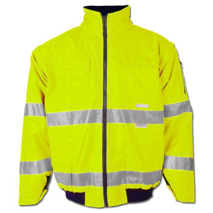Warnschutz-Pilotenjacke Planam - Gr. S - gelb - EN ISO 20471 - wind- und wasserdicht - abnehmbare Ärmel