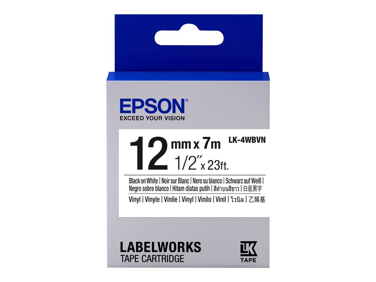 Epson LK-4WBVN - Vinyl - Schwarz auf Weiß - Rolle (1,2 cm x 7 m) - 1 Kassette(n)