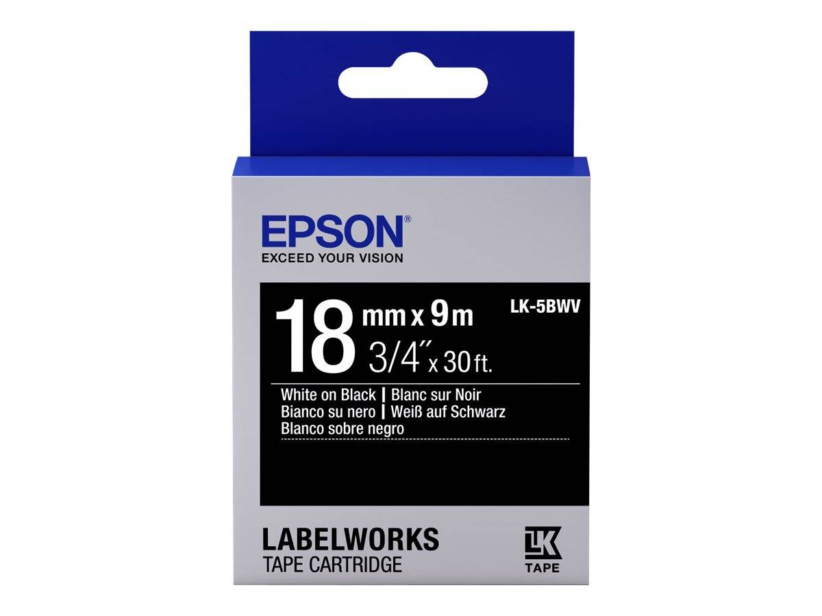 Epson LabelWorks LK-5BWV - Weiß auf Schwarz - Rolle (1,8 cm x 9 m)