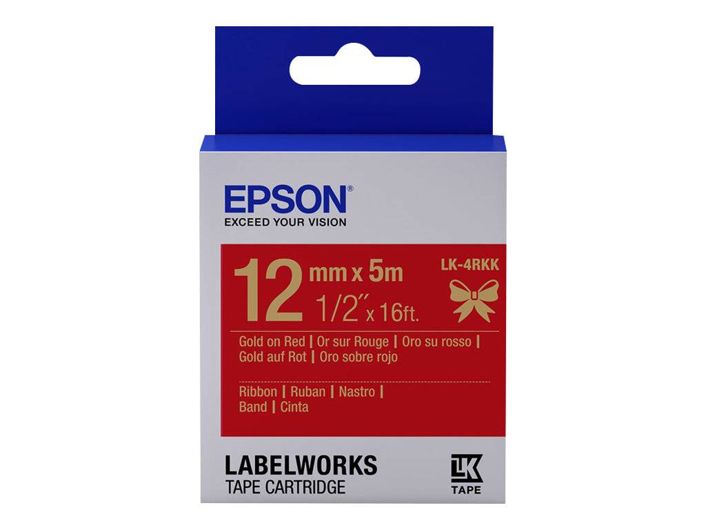 Epson LabelWorks LK-4RKK - Seidig - Gold auf Rot - Rolle (1,2 cm x 5 m) - 1 Roll