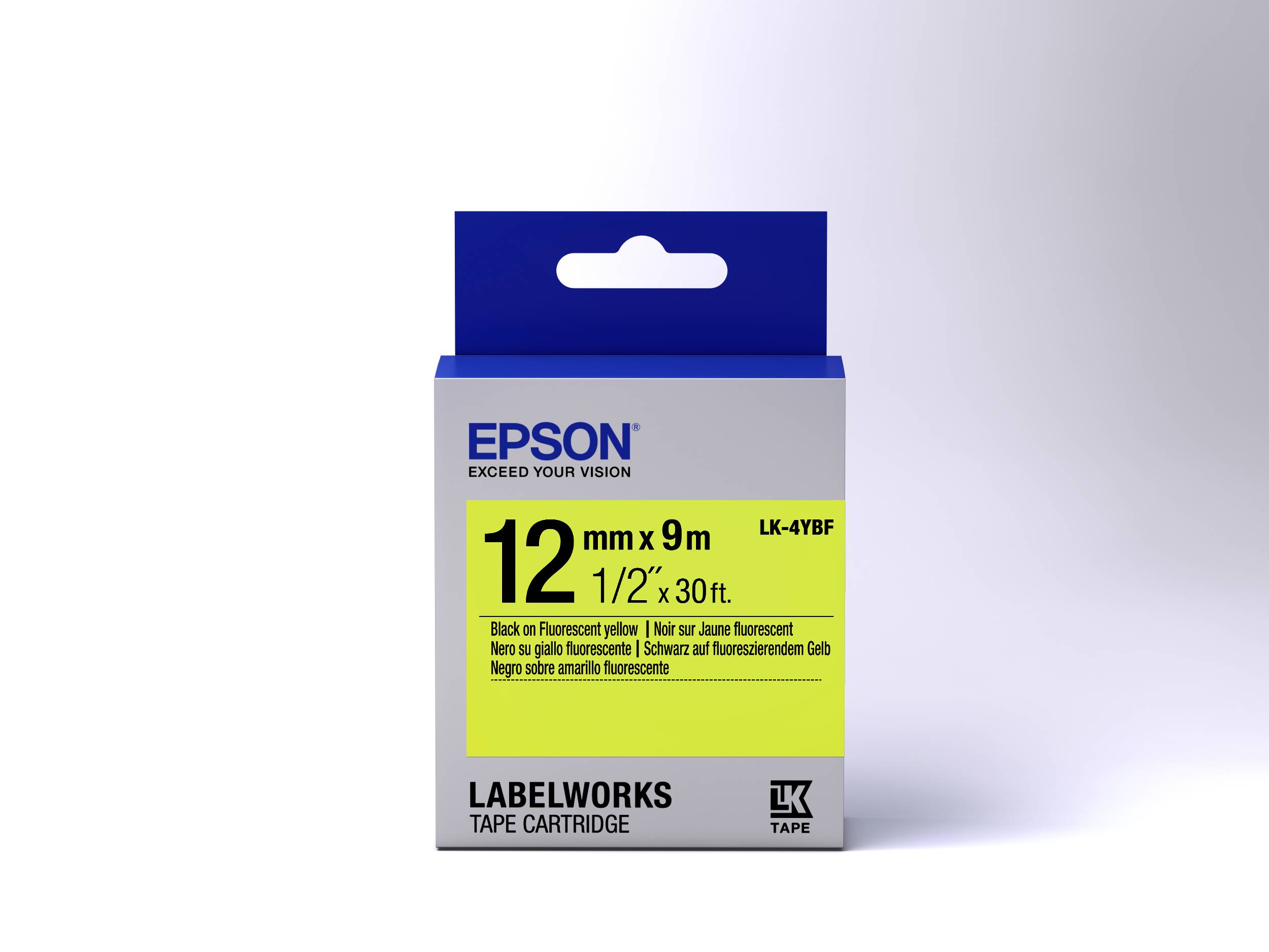 Epson LabelWorks LK-4YBF - Schwarz auf Gelb - Rolle (1,2 cm x 2,9 m)