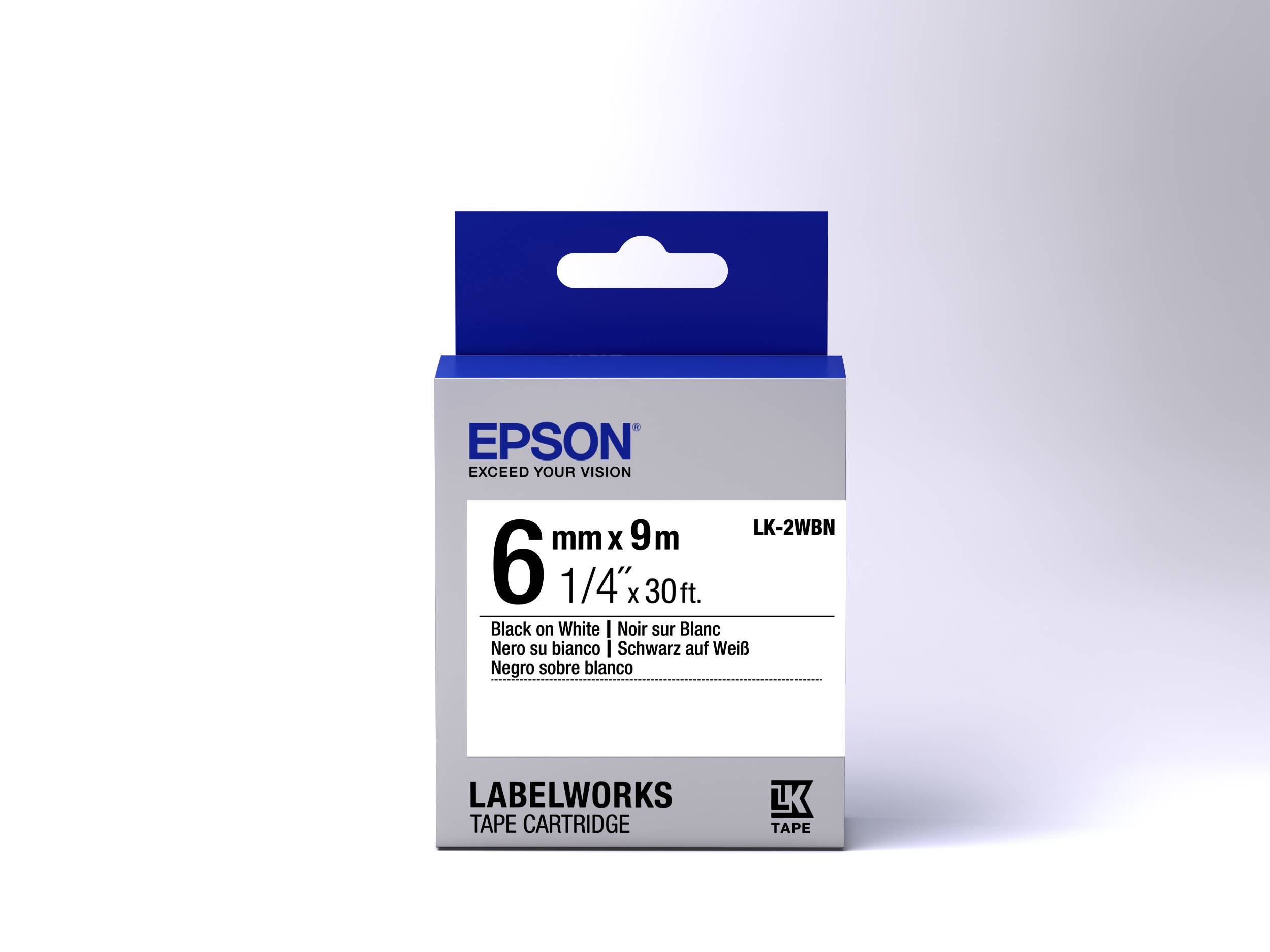 Epson LabelWorks LK-2WBN - Schwarz auf Weiß - Rolle (0,6 cm x 9 m)