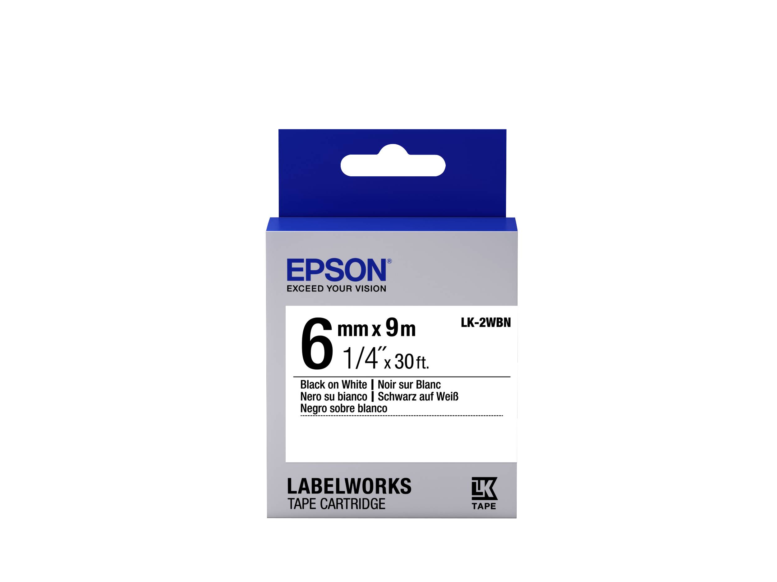 Epson LabelWorks LK-2WBN - Schwarz auf Weiß - Rolle (0,6 cm x 9 m)