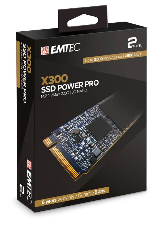 EMTEC Power Pro X300 - SSD - 2 TB - intern - M.2 2280 - PCIe 3.0 x4 (NVMe)