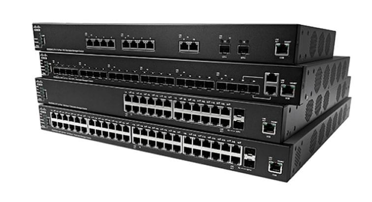 Cisco SX350X-24F - Switch - managed - 20 x 10 Gigabit SFP+ + 4 x C 10 G-Bit SFP+ + 4 x 10Gb Ethernet