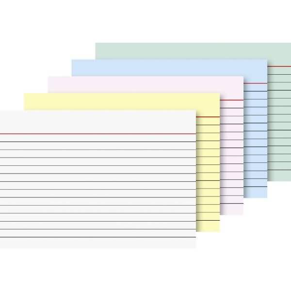 Karteikarten A6 liniert farbig sortiert VE=100 Stück