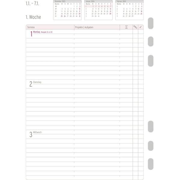 Wochenplan A5 2024 1 Woche/2 Seiten horizontal