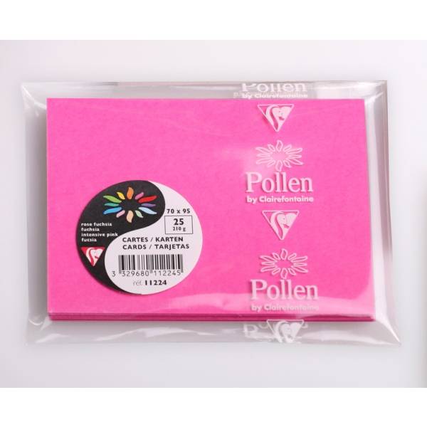 Karte Pollen 70x95mm 210g VE=25 Stück fuchsia