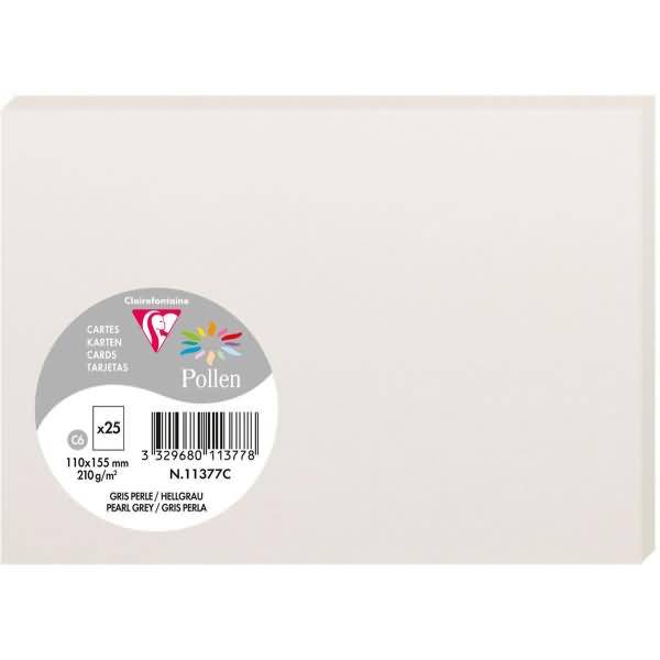 Karte Pollen C6 210g VE=25 Stück hellgrau