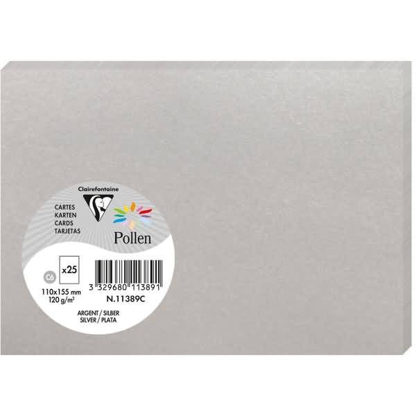 Karte Pollen C6 210g VE=25 Stück silber
