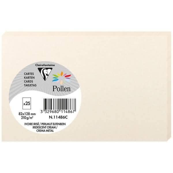 Karte Pollen 82x128mm 210g VE=25 Stück perlmutt-elfenbein