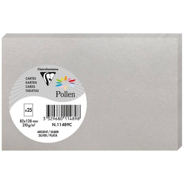 Karte Pollen 82x128mm 210g VE=25 Stück silber