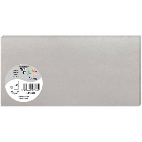 Karte Pollen DINlang 210g VE=25 Stück silber