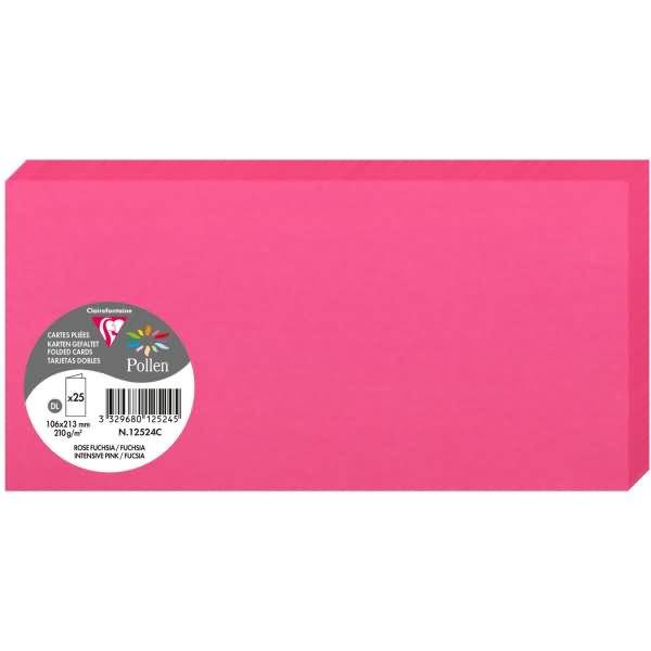 Doppelkarte Pollen DINlang 210g VE=25 Stück fuchsia