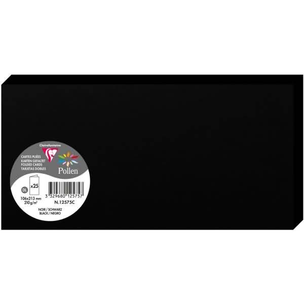 Doppelkarte Pollen DINlang 210g VE=25 Stück schwarz