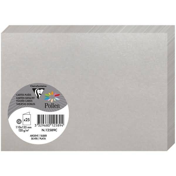 Doppelkarte Pollen C6 210g VE=25 Stück silber