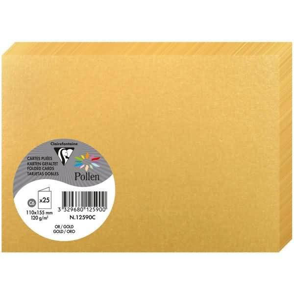 Doppelkarte Pollen C6 210g VE=25 Stück gold