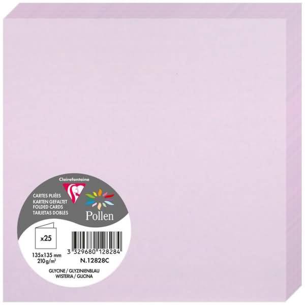 Doppelkarte Pollen 135x135mm 210g VE=25 Stück glyzinienblau