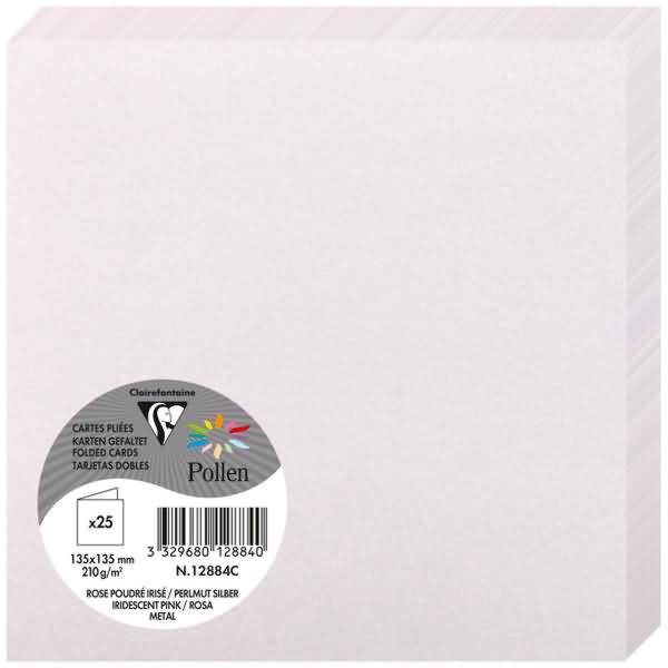 Doppelkarte Pollen 135x135mm 210g VE=25 Stück perlmutt-rosa