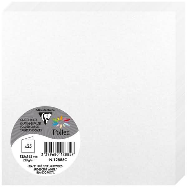 Doppelkarte Pollen 135x135mm 210g VE=25 Stück perlmutt-weiß