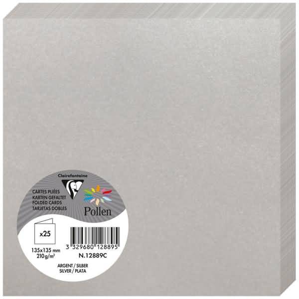 Doppelkarte Pollen 135x135mm 210g VE=25 Stück silber