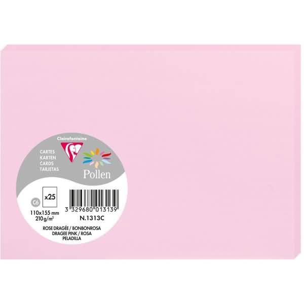 Karte Pollen C6 210g VE=25 Stück bonbonrosa