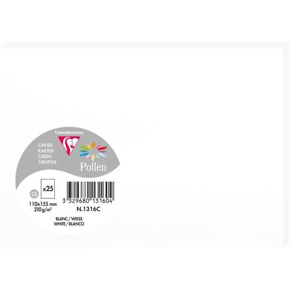Karte Pollen C6 210g VE=25 Stück weiß