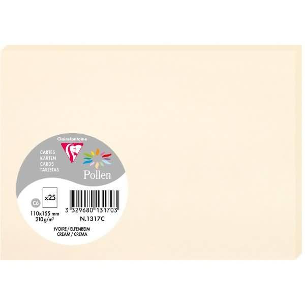 Karte Pollen C6 210g VE=25 Stück elfenbein