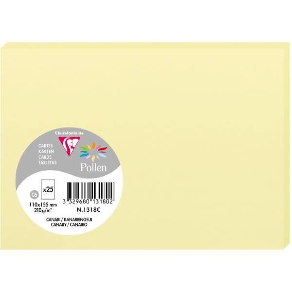 Karte Pollen C6 210g VE=25 Stück kanariengelb