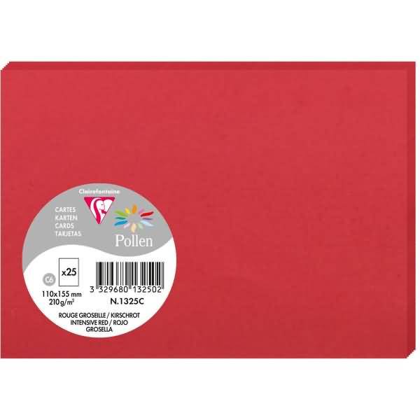 Karte Pollen C6 210g VE=25 Stück kirschrot