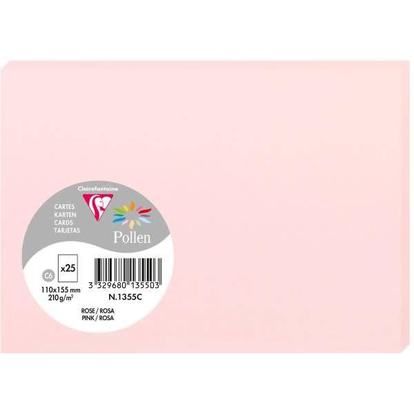 Karte Pollen C6 210g VE=25 Stück rosa