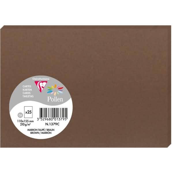 Karte Pollen C6 210g VE=25 Stück braun