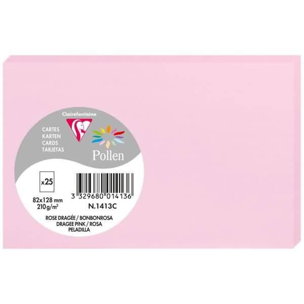 Karte Pollen 82x128mm 210g VE=25 Stück bonbonrosa