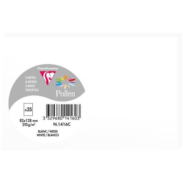 Karte Pollen 82x128mm 210g VE=25 Stück weiß