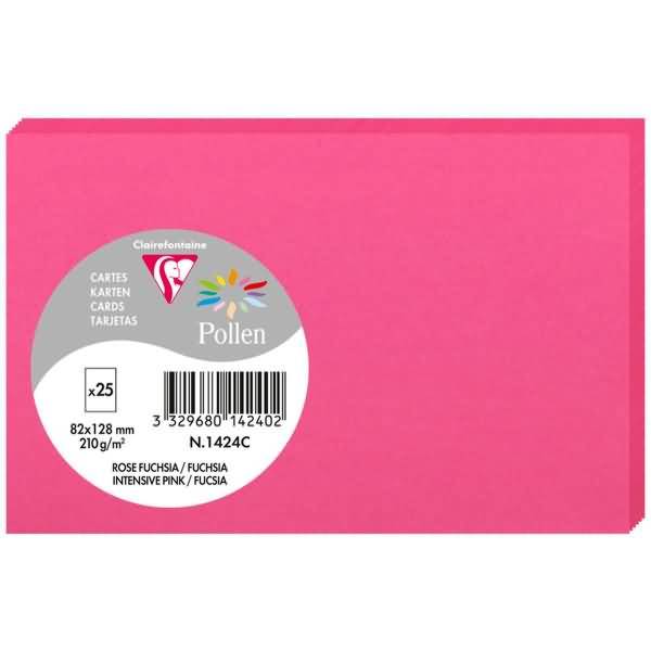 Karte Pollen 82x128mm 210g VE=25 Stück fuchsia