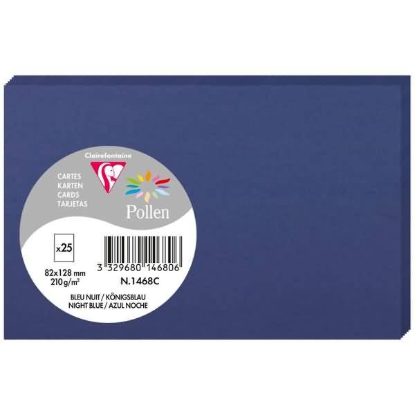 Karte Pollen 82x128mm 210g VE=25 Stück königsblau