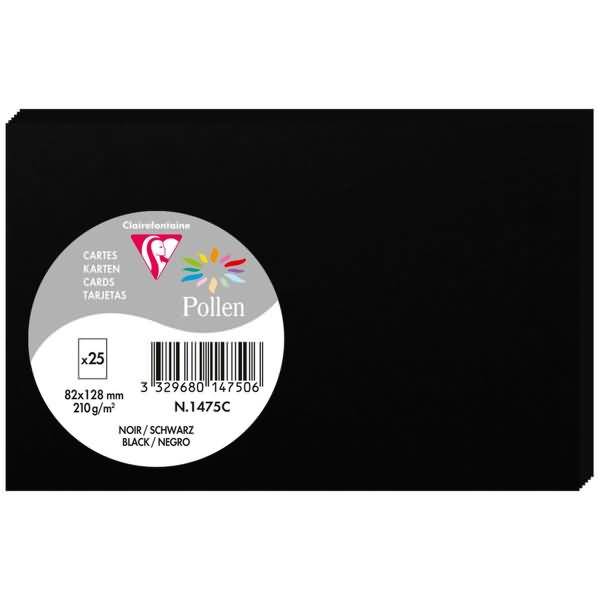 Karte Pollen 82x128mm 210g VE=25 Stück schwarz