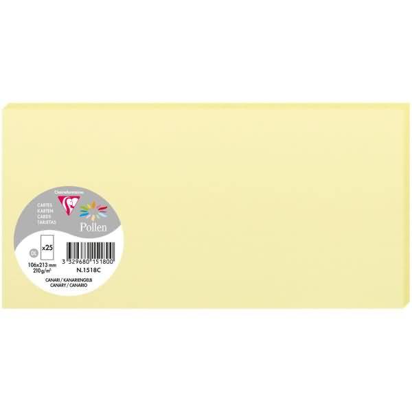 Karte Pollen DINlang 210g VE=25 Stück kanariengelb