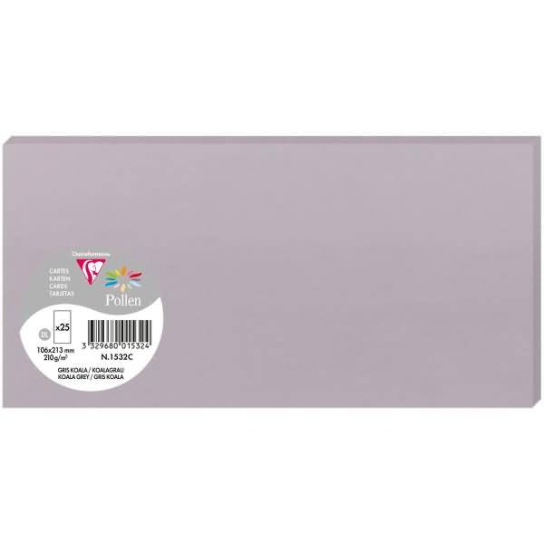 Karte Pollen DINlang 210g VE=25 Stück koalagrau