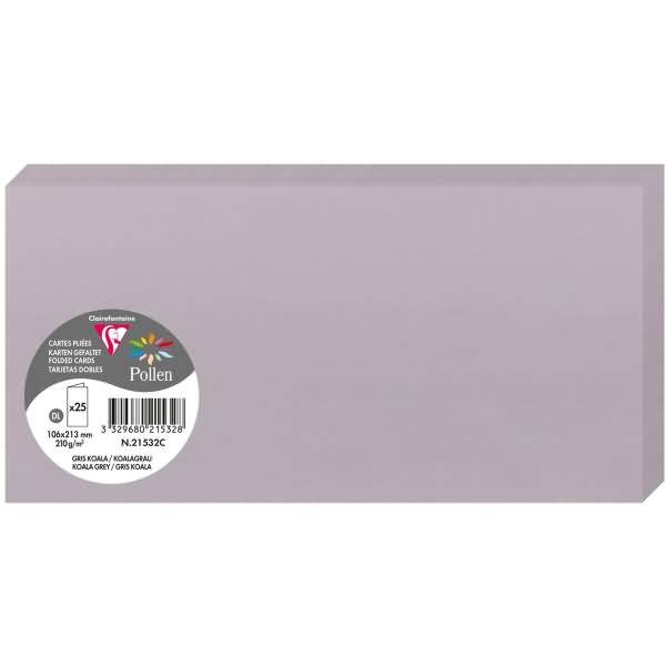 Doppelkarte Pollen DINlang 210g VE=25 Stück koalagrau