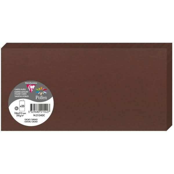 Doppelkarte Pollen DINlang 210g VE=25 Stück schokoladenbraun