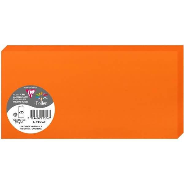 Doppelkarte Pollen DINlang 210g VE=25 Stück kapuzinerrot