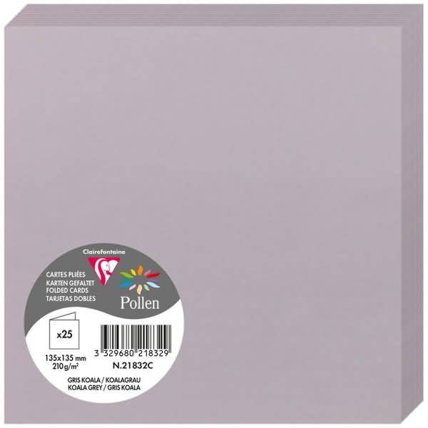 Doppelkarte Pollen 135x135mm 210g VE=25 Stück koalagrau
