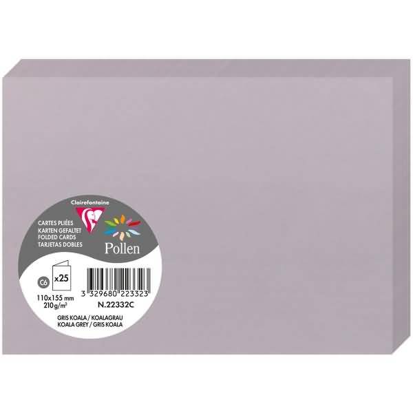 Doppelkarte Pollen C6 210g VE=25 Stück koalagrau