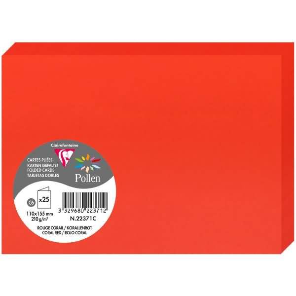 Doppelkarte Pollen C6 210g VE=25 Stück Korallenrot
